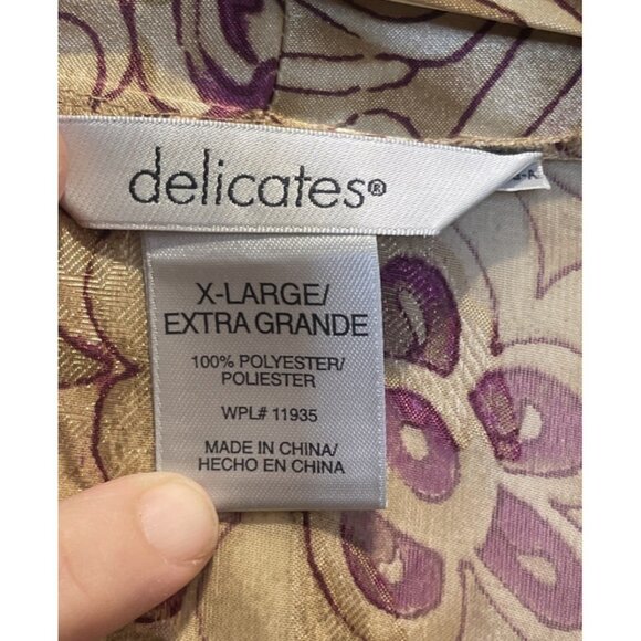 Delicates XL Intimates Animal‎ Print Floral Slip Dress Nightgown Short Robe Set - Picture 5 of 7